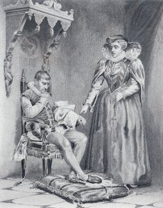 Charles IX (1550-1574), roi de France, avec sa mère Catherine de Médicis (1519-1589), régente de France de 1560 à 1574